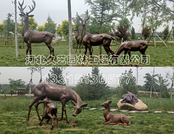 动物铜雕-鹿